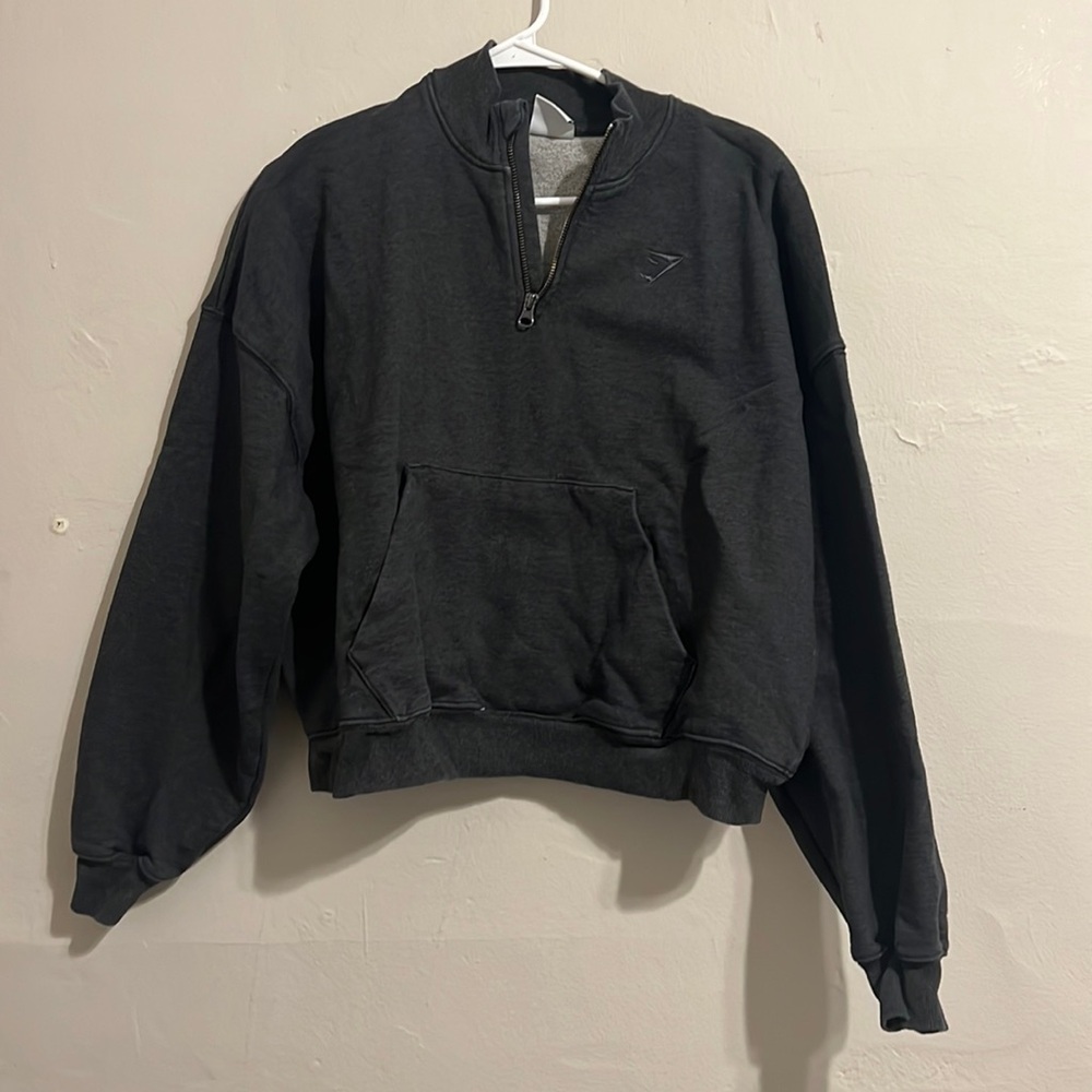 Gymshark Charcoal Quarter-Zip Hoodie